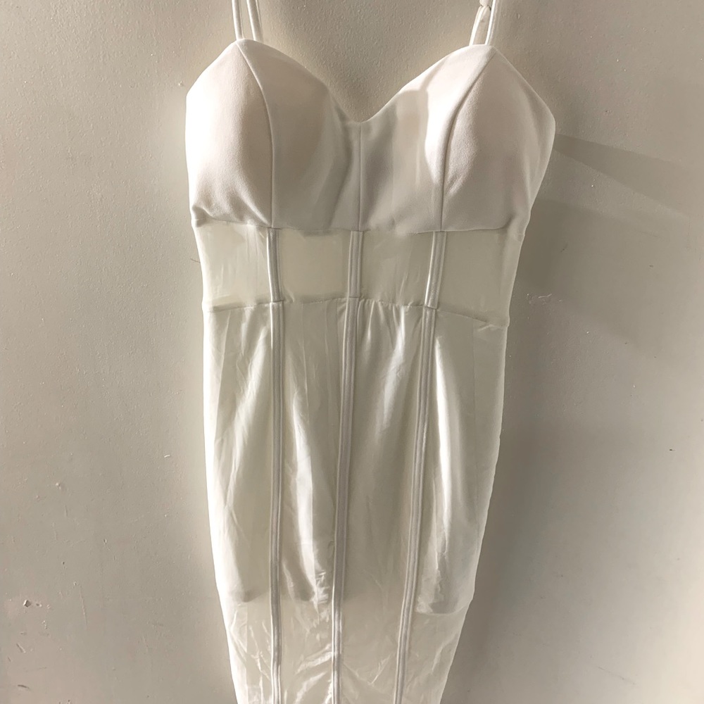 The Vintage Shop White Cocktail Dress With Mesh